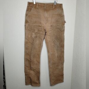 Vintage Carhartt Double Knee Pants Dungaree Fit Tan Sz 38x36 (SEE MEASUREMENTS)